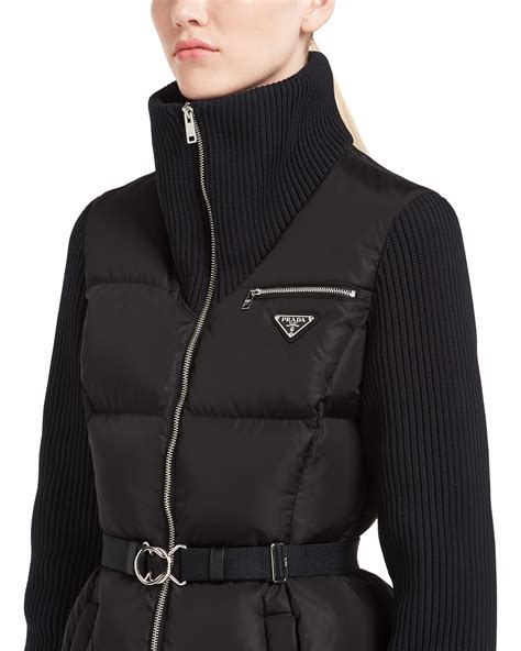 prada nylon jacket women's|Prada sleeveless puffer jacket.